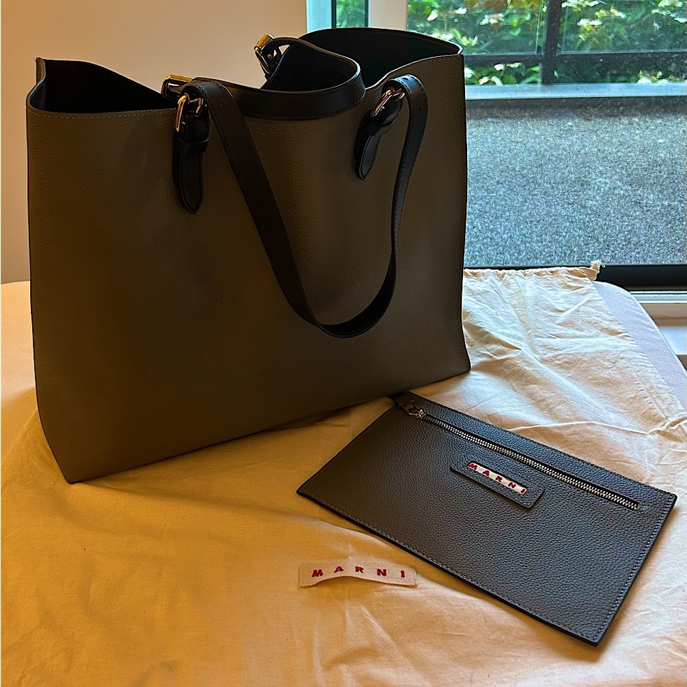 Marni Black Tote Bag with Pouch